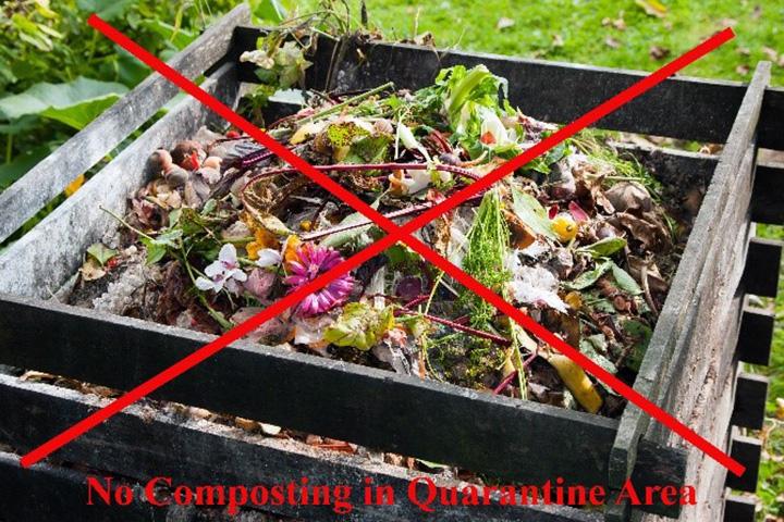 photo of a compost box with a red X thru it