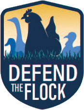 Defend the Flock logo - silhouetts of various avian birds