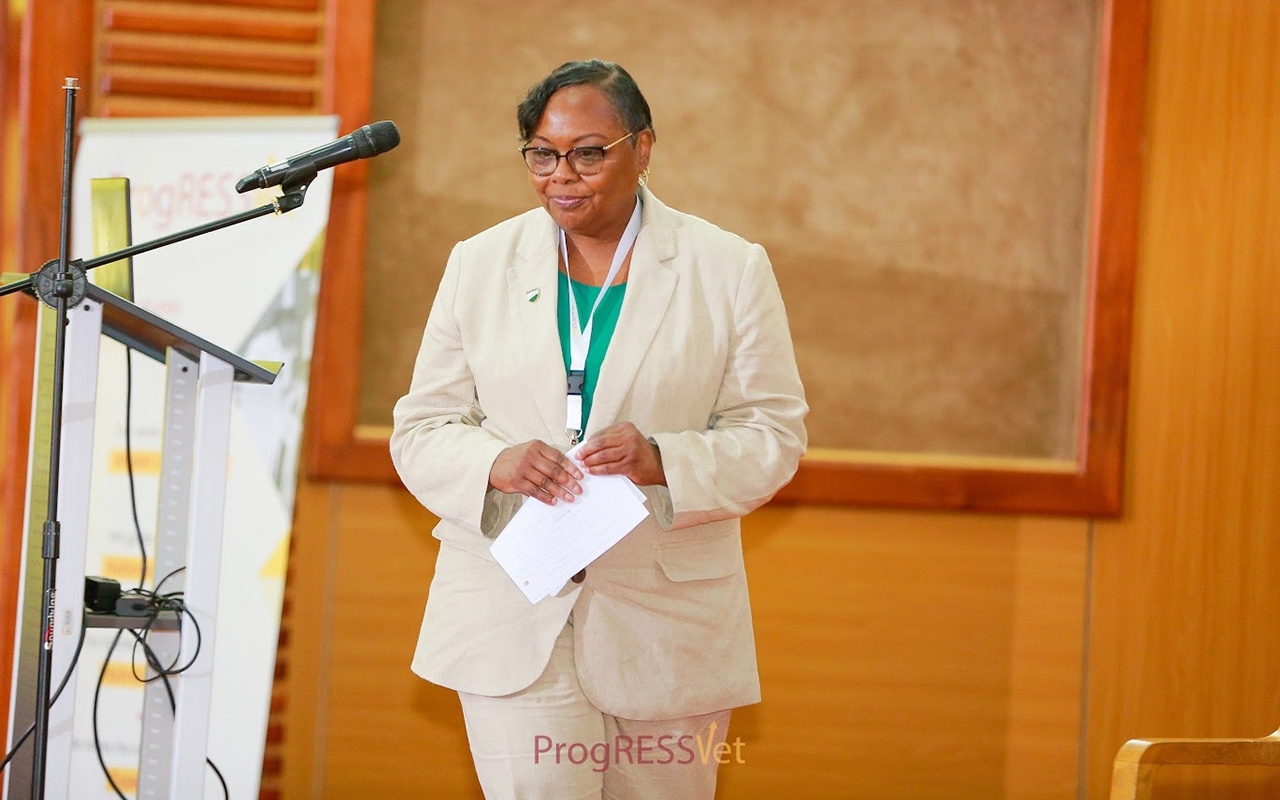 Deputy Administrator Cheryle Blakely speaks at the ProgRESSVet training meeting in Nairobi Kenya earlier this summer.
