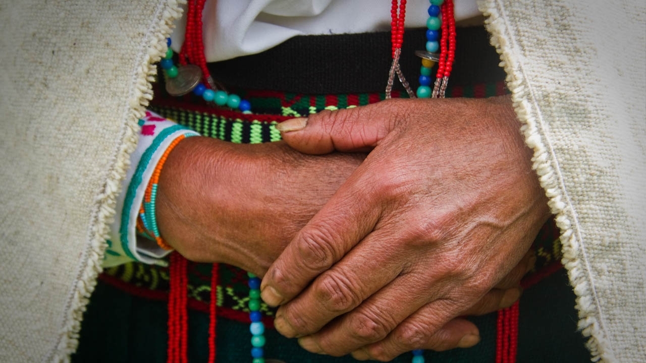 Closeup of an indigenous woman's hands