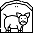 pig in barn icon