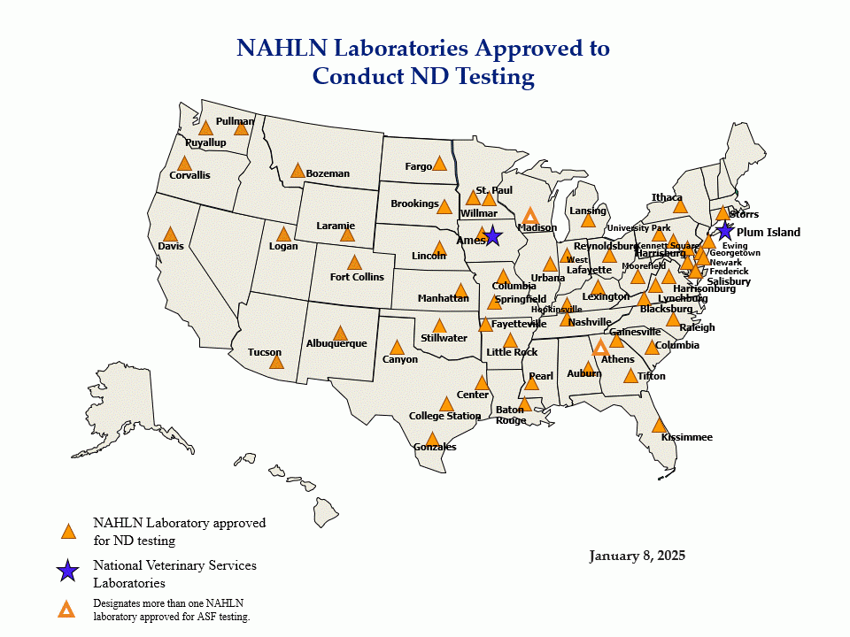 NAHLN Laboratories Approved to Conduct ND Testing